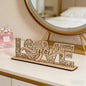 "Love You" Laser-Cut Floral Wooden Sign