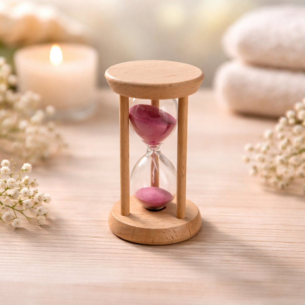 Timeless Charm Mini Hourglass (8 cm) – Pink Sand Edition