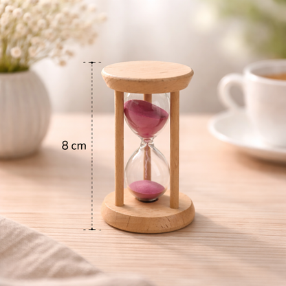 Timeless Charm Mini Hourglass (8 cm) – Pink Sand Edition