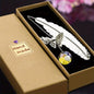 Handmade Feather Necklace with Butterfly Pendant