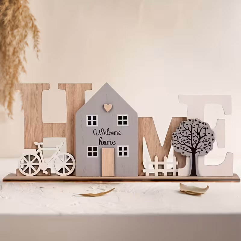 Welcome Home Wooden Tabletop Sign